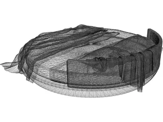 Round Bed 3D Model preview