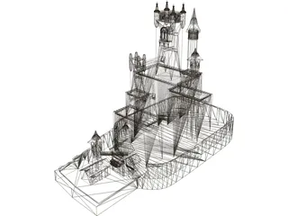 Gothic Castle 3D Model preview