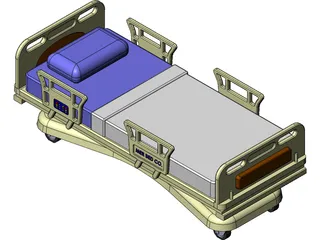 Hospital Bed 3D Model preview