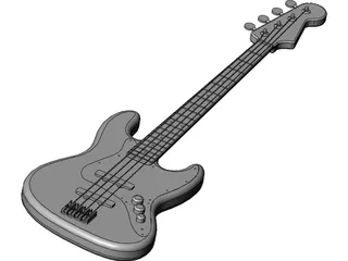 Bass Guitar Four String 3D Model preview