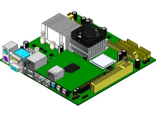 Motherboard Mini ITX 3D Model preview