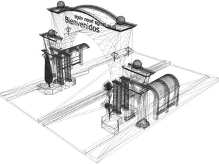 Welcome Arch Town Entry 3D Model preview