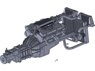 GM 350 V8 Turbo Engine 3D Model preview