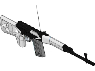 SVD Dragunov Sniper Rifle 3D Model preview