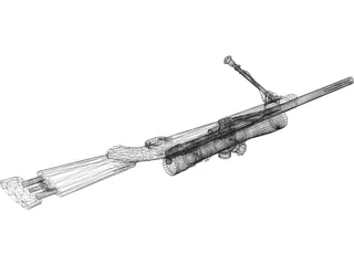 M24 Sniper Rifle 3D Model preview