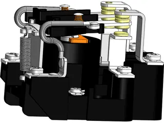 Schneider Power Relay DPDT 199AX-15 3D Model preview