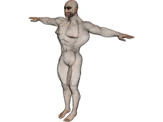 Athlete Big Guy 3D Model preview