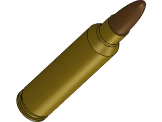 Bullet 5.56 45mm NATO 3D Model preview