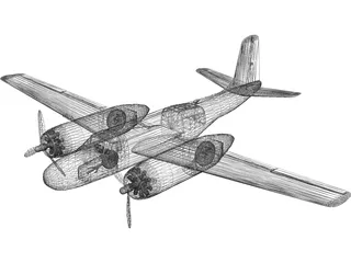 Douglas A-26 Invader 3D Model preview