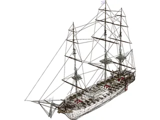 Constitution Ship 3D Model preview