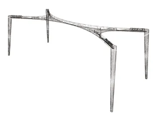 Table Airy Retro 3D Model preview
