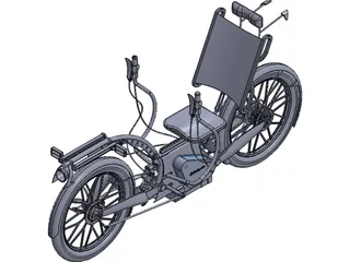 Recumbent Electric Bicycle 3D Model preview