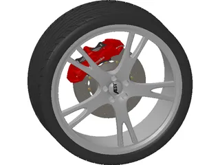 Wheel/Tire with Caliper and Rotor 3D Model preview