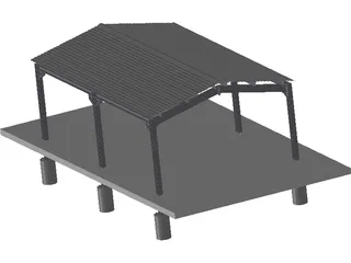 Carport Steeldeck 3D Model preview