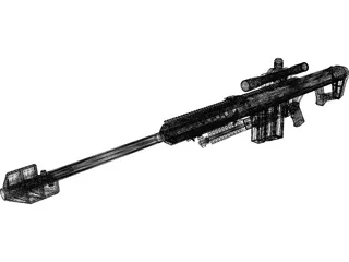 Barrett M107 Sniper Rifle 3D Model preview