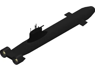 Typhoon Submarine 3D Model preview