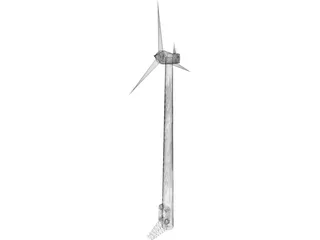 Wind Turbine 3D Model preview