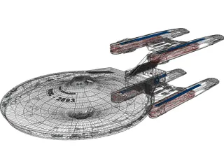 USS Stargazer 3D Model preview