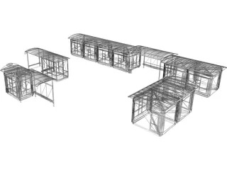 Bus Stop Collection 3D Model preview