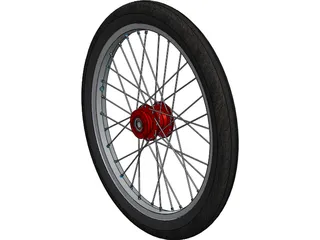 Trike Front Wheel 18 inch 3D Model preview
