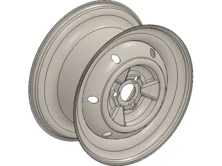 Tata Nano Wheel 3 Lug 3D Model preview
