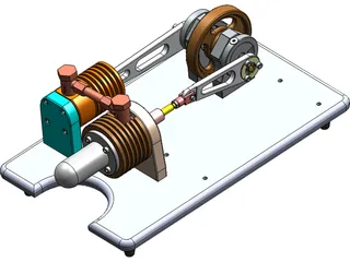 Stirling Engine 3D Model preview