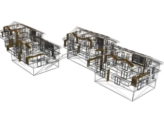 Houses Buildings 3D Model preview