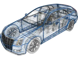 Cadillac CTS Sport Wagon (2010) 3D Model preview