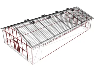 Industrial House 3D Model preview