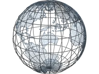 Globe Map 3D Model preview