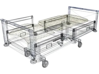 Hospital Bed 3D Model preview