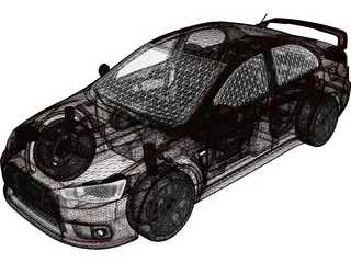 Mitsubishi Lancer Evo X 3D Model preview