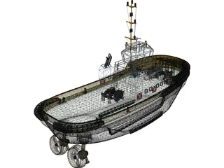 Tug Boat 3D Model preview