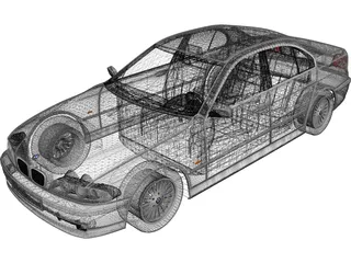 BMW 5-Series E39 3D Model preview