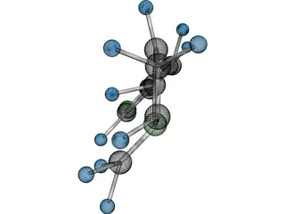 Nicotine Molecule 3D Model preview