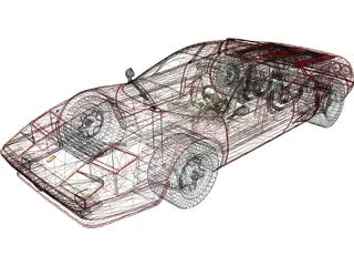 Ferrari 512BB Berlinetta Boxer 3D Model preview