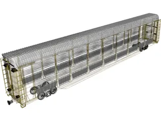 Railroad AutoCarrier 3D Model preview