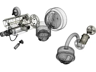 Security Cameras Set 3D Model preview