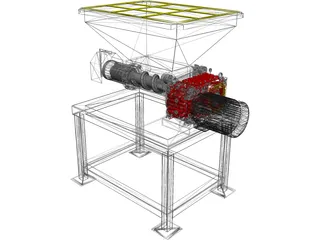Meat Grinder with Stand 3D Model preview