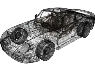 Porsche 959 (1987) 3D Model preview