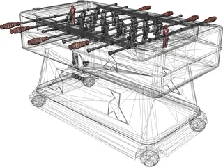 Foosball Table 3D Model preview