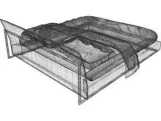 Bed with Sailor Trim 3D Model preview