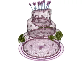 Cake Sweet 16 3D Model preview