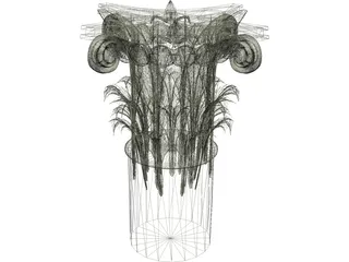 Acanthus and Volute Column 3D Model preview