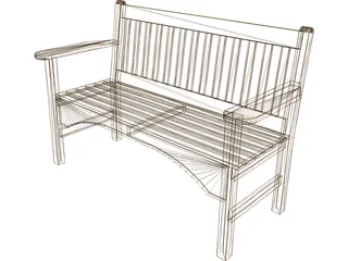 Bench Wooden 3D Model preview