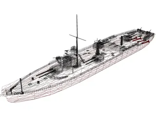 River Monitor Russian 3D Model preview