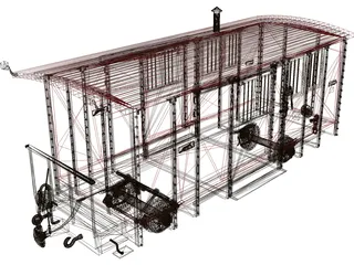 Post Wagon 3D Model preview