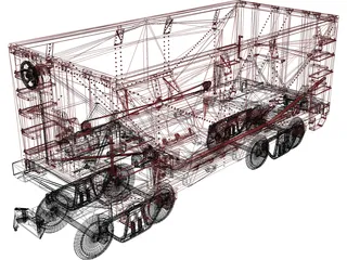 Union Pacific Wagon 3D Model preview