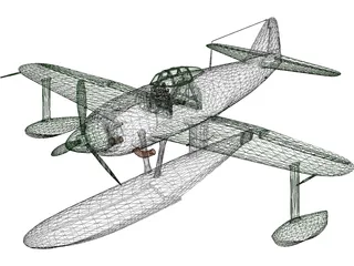 Kawanishi N1K Kyofu 3D Model preview