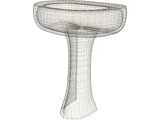 Pedestal Sink 3D Model preview